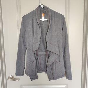 Lucy Athletic Cardigan Gray Small Yoga Open Front